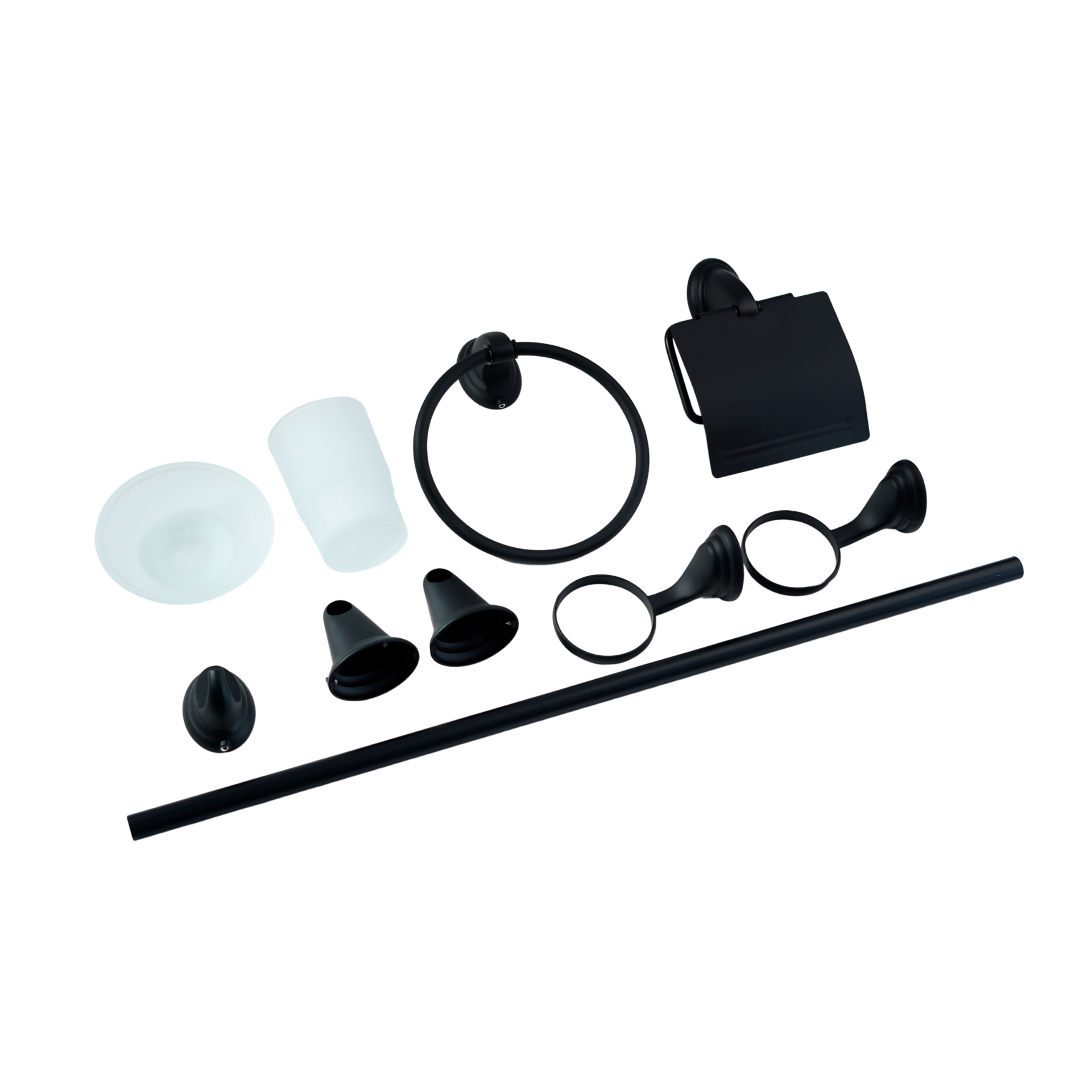 Juego de Accesorios para Baño 10 Piezas Negro Mate - Image 3