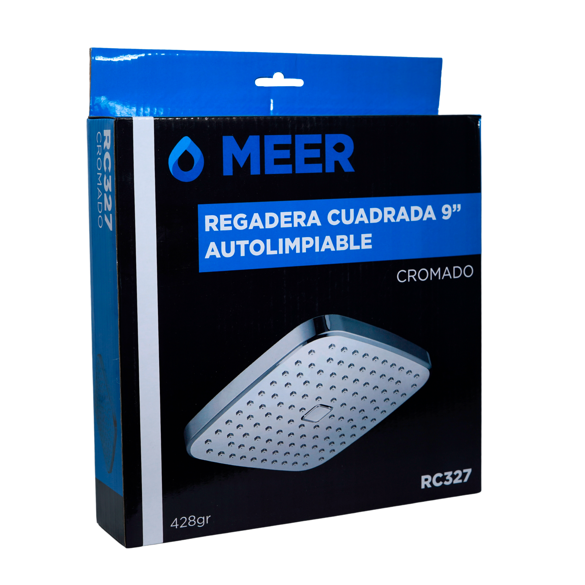Regadera Cuadrada Autolimpiable 9” Cromada